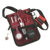 AsaTechmed Nurse Pro Pack Pocket Organizer Pouch Hip Bag Medical Organizer Belt | Utility Medical Gear Kit | Antimicrobial, HHA, EMT, CNA, NP, PA, Student, Nurse Kit - TOOLS INCLUDED (Maroon)