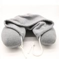 thumbnail image 1 of Almohada de viaje con capucha para el cuello, almohada de microesferas, almohada de apoyo para la barbilla para el descanso del sueño en el avión, el coche, la oficina y el hogar, almohada d, 1 of 5