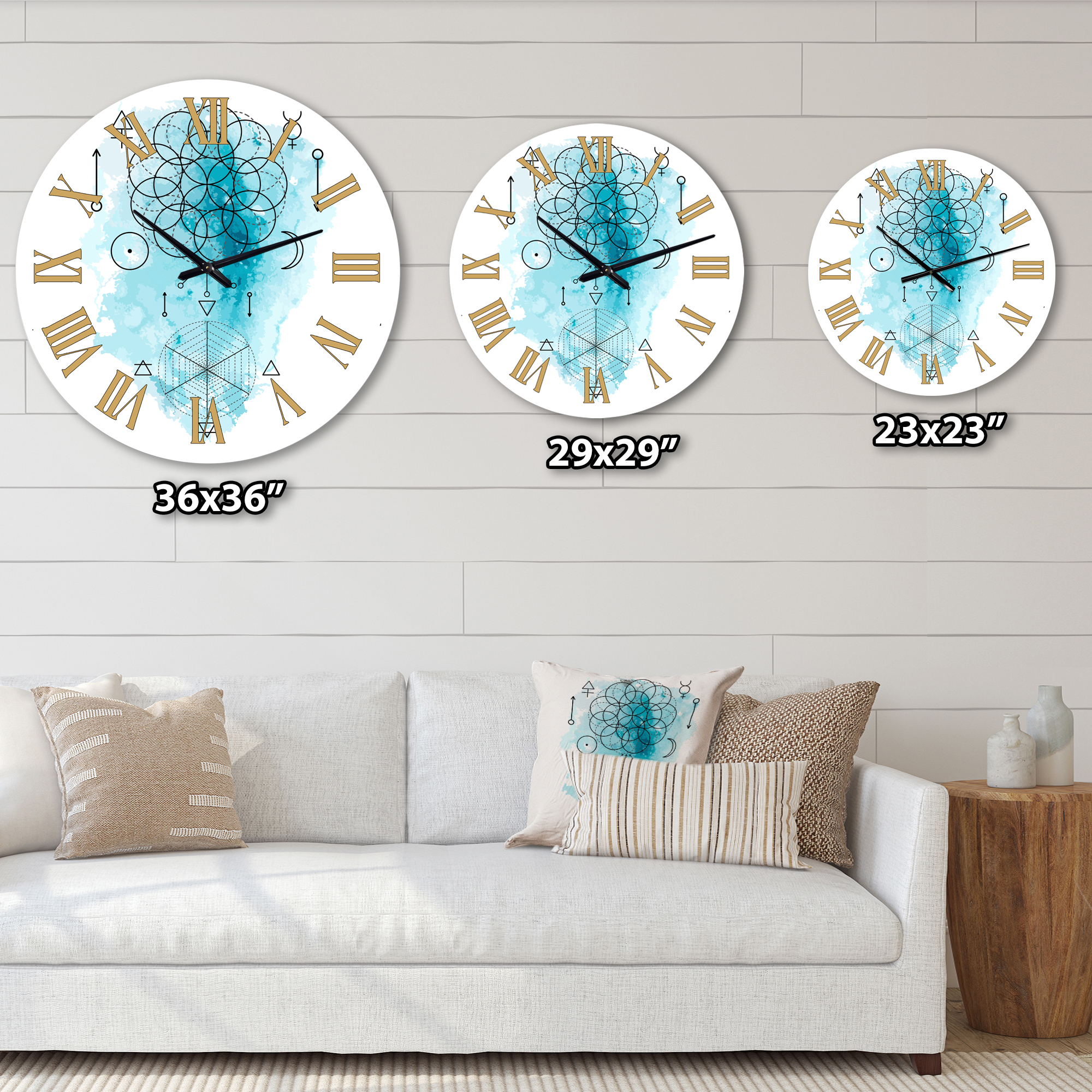 Designart 1 in Quartz Bohemian Wall Clock