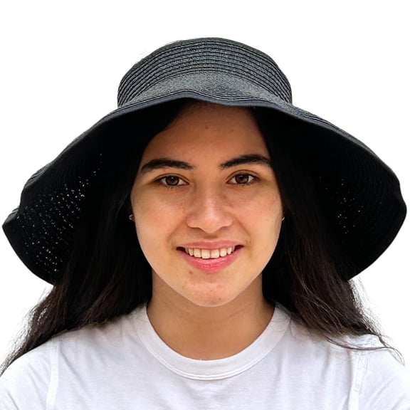 SILVERFEVER Women Summer Wide Brim Visor Hat UV Sunblock UPF 50 Foldable-Fits All