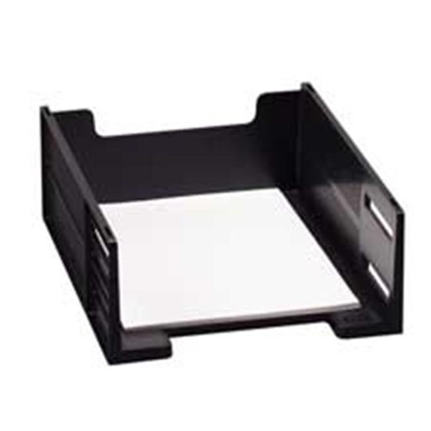 HighCapacity Stackable Tray Letter Front Loading Black Walmart