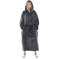 thumbnail image 1 of Waitu Manta portátil Sudadera Regalos para mujeres y hombres Manta gigante cálida y acogedora Sudadera con capucha Manta de franela gruesa con mangas y bolsillo gigante - Gris oscuro, 1 of 6