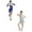 Blue 1PCS & White 1PCS, variant on LUOGENLI 2 Pack Girls Party Dancewear Ballroom Dance Dress Girl's Sequined Fringe Latin Practice Dresses + Sleeves Fourth of July Dresses for Girls 110