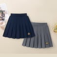 thumbnail image 5 of WOYY Girls High Rise Pleated Skirt School A Line Skirts with Built-In Shorts, Navy, Sizes 3-12, 5 of 5