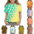 thumbnail image 2 of Cute Summer Tops for Kids Girls Size 7 Soft Casual Short Sleeve Crew Neck Girls Shirts Funny Daisy Graphic Tees Girls Fashion Tunic Tops Dark Blue 7-8 Years, 2 of 6