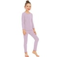 thumbnail image 5 of URMAGIC Boy Girl Pajama Set 5-14 Years Kids Solid color Jammies Cotton Long Sleeve Sleepwear Ruffled Shirring Loungewear, 5 of 7
