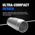 thumbnail image 5 of Dynomax Exhaust Muffler 24251 Race Series Mini Bullet; Stainless Steel; Single 3-1/2 Inch Diameter Inlet; Single 3-1/2 Inch Diameter Outlet; 9 Inch Overall Length, 5 of 5