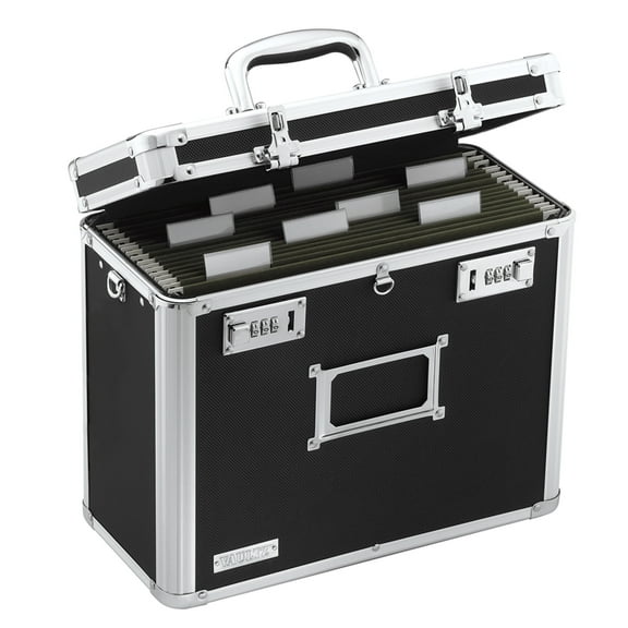 Vaultz® Locking File Tote, Letter Size, 12 1/4"H x 13 3/4"W x 7 1/4"D, Black