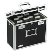 Vaultz Locking File Tote, Letter Size, 12 1/4"H x 13 3/4"W x 7 1/4"D, Black