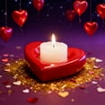 thumbnail image 2 of Leodye 1PCS Ceramic Heart-shaped Candle Holder Exquisite Design Valentine's Day Party Wedding Table Decor Romantic Gift Accessory -4.2 * 4.7 * 1.4in, 2 of 6