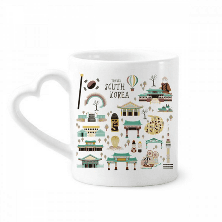 

Korea Most Famous Landmarks Mug Coffee Cerac Drinkware Glass Heart Cup