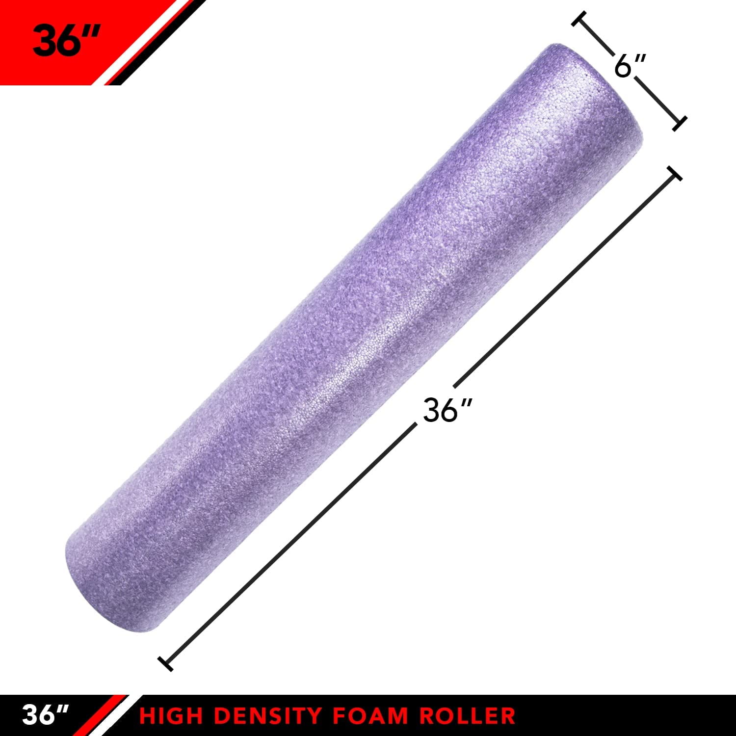 JFIT High Density Foam Roller, Solid Purple, 36-Inch