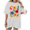 White-1, variant on Women's Vintage Sketch Orange Wildflower Circular Quote Floral Graphic Short Sleeve T-shirt Relaxed Fit