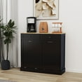 thumbnail image 5 of Modern Black Trash Cabinet with Two Drawers and Large Storage Capacity for Kitchen Island or Laundry Box, 5 of 10
