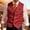 #493-Red, variant on Ceisia Men's Plaid V Neck Suit Vest Button Front Sleeveless Waistcoat For Party Stage Performance Costume Gift
