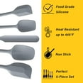 thumbnail image 4 of Silicone Spatula Set, 5 Piece Food Grade Rubber Spatulas for Baking, Cooking, and Mixing High Heat Resistant Non Stick Dishwasher Safe BPA-Free (Grey), 4 of 14
