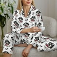 thumbnail image 6 of Fotbe Pirate Puppy Pattern Long Sleeve Pajama Set for Women,Sleepwear Set,2-piece Loungewear Set,Soft PJs Comfy Nightwear with Pockets -Medium, 6 of 7