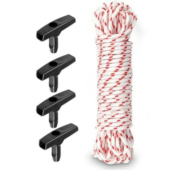 AOQIANLAN 15m Starting Rope Lawn Mower 4PCS Starting Handle Lawn Mower Replacement Parts