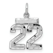 JEWELRY STORES NETWORK Sterling Silver Small #22 Charm 20 mm x 14 mm