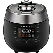 Cuckoo 6 Cups Twin Pressure Rice Cooker & Warmer, Black, CRP-RT0609FB