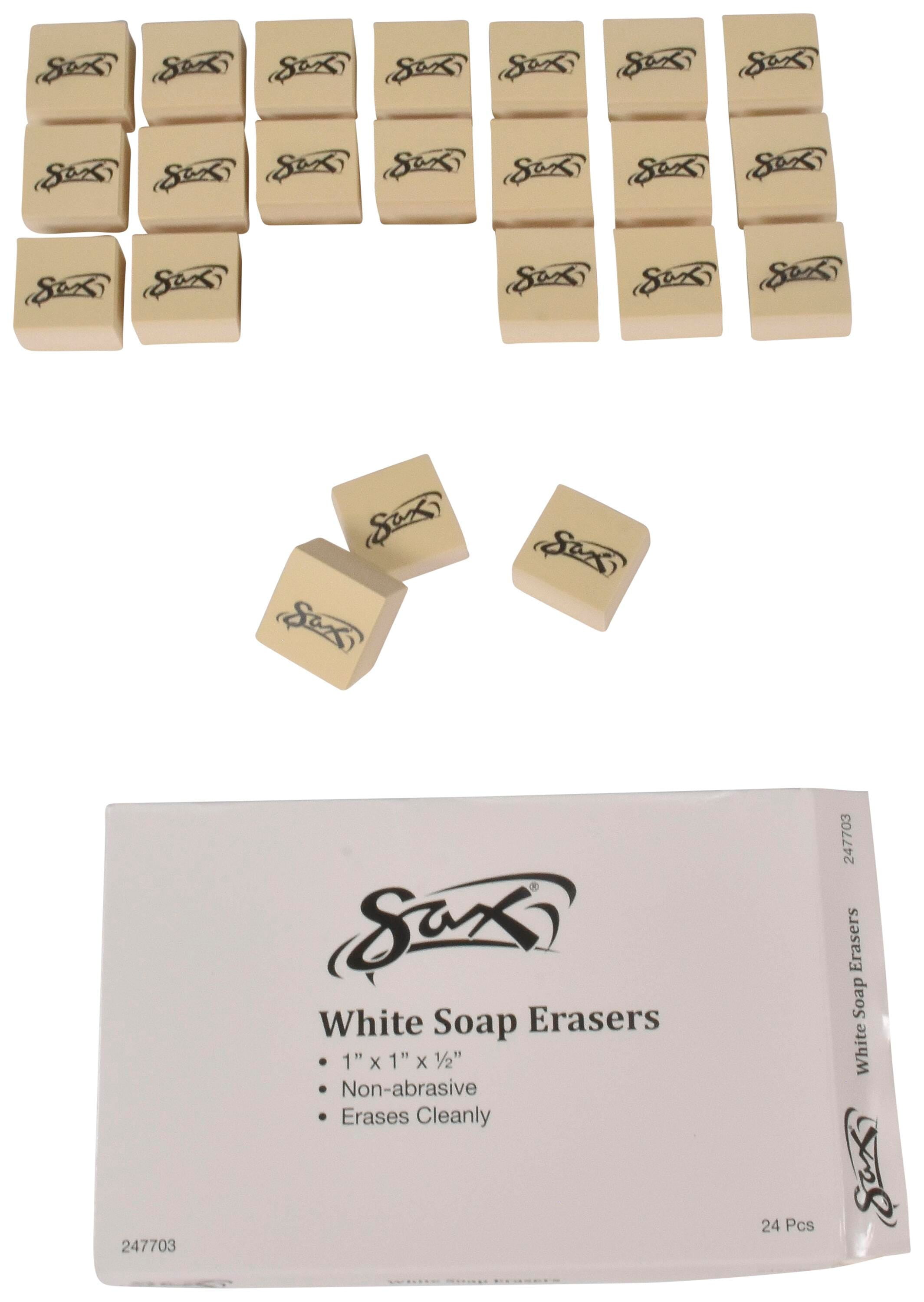 Sax Non-Abrasive Soap Eraser- White- Pack - 24