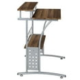 thumbnail image 3 of Bowery Hill Rustic Wood/Steel Computer Desk in Rustic Walnut/Silver, 3 of 5