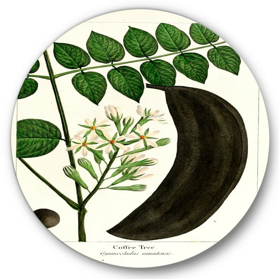 Designart 'Ancient Plant Life IX' Traditional Circle Metal Wall Art 36x36 - Disc of 36