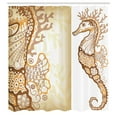 thumbnail image 3 of Ambesonne Ocean Shower Curtain, Seahorse Exotic Fishes, 69"Wx70"L, Cream Brown, 3 of 5