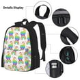 thumbnail image 3 of Pofeuu Rainbow Llama Print Backpack Travel Backpacks With Lunch Bag Pencil Bag Set 3 pcs Set Cartoon Backpack, 3 of 7