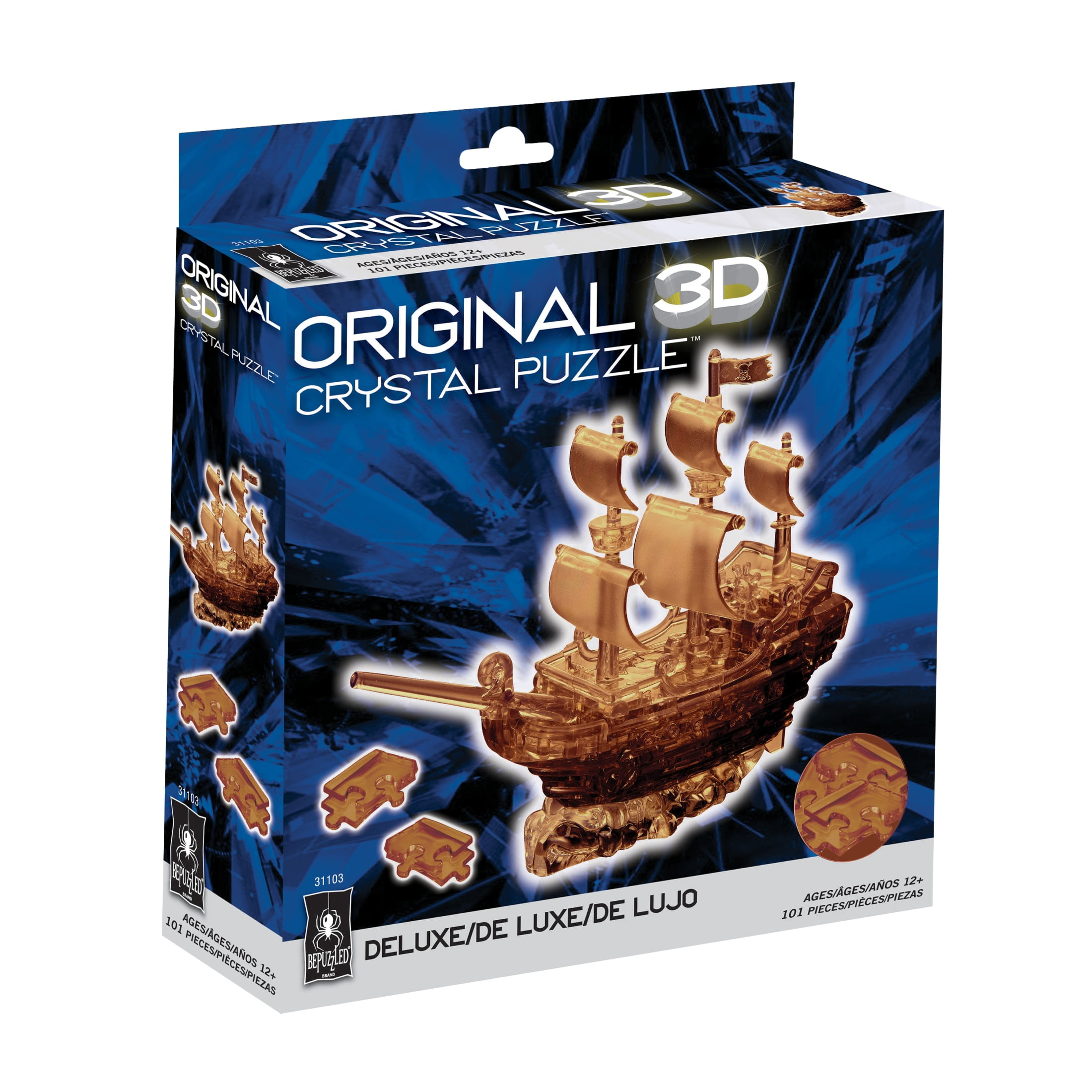 Pirate Ship Original 3D Crystal Puzzle from BePuzzled, Ages 12 and