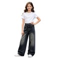 thumbnail image 3 of Glisme Little Girls Denim Pants Wide Leg Jeans With Pockets Autumn Casual Girls Baggy Trousers, 3 of 8