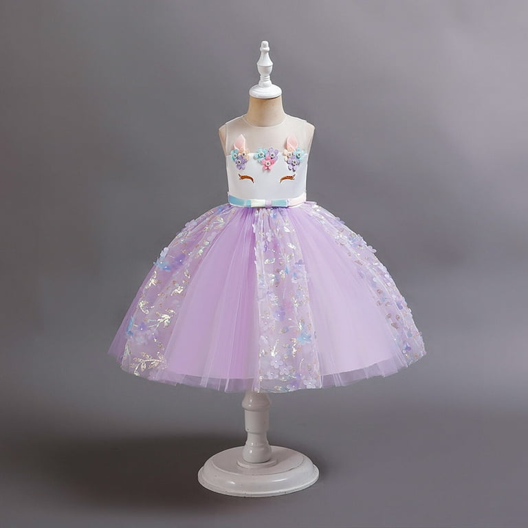 HAWEE Girls Unicorn Dress Party Princess Costume Fancy Dress up Wedding  Birthday Tutu Tulle Dresses for Age 3-14 Years Old - Walmart.com