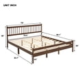 thumbnail image 6 of Leumius Traditional Style King Size Bed with Headboard and Footboard, Pinewood Bed with Strengthened Bed Frame for Teens Adults Walnut, 6 of 9