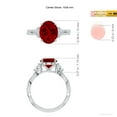 thumbnail image 5 of ANGARA 3 Stone Lab Grown 3.3 Ct Ruby & Trillion Diamond Engagement Ring for Women in 14K White Gold (Size-10x8mm) | July Birthstone, Anniversary, Jewelry Gift for Women | Lab-Grown Ruby Ring, 5 of 7
