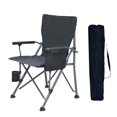 thumbnail image 3 of Silla plegable para acampar con asiento acolchado y reposapiés, silla de playa, silla de Camping portátil para senderismo, ocio, Picnic en la playa Negro, 3 of 8