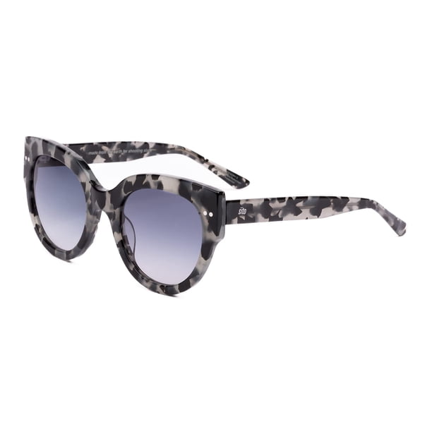 SITO SHADES Gafas de Sol Redondas para Mujer Good Life Negro Carey/Gradiente Gris Azul Diseñador Retro Festival Concierto UV 100