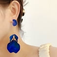 thumbnail image 3 of Eosunjian 1 Pair Rose Flower Petal Drop Earrings Exaggerated Dangle Earrings Women Piercing Stud Earrings Jewelry Gift Rose Red, 3 of 13