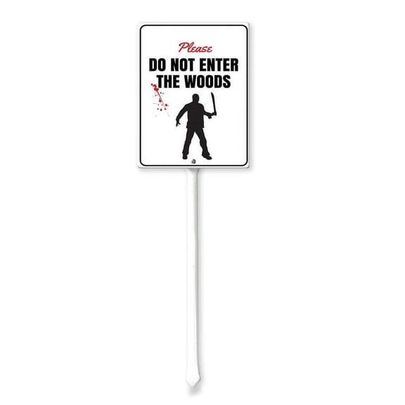Eveokoki Halloween Yard Sign Please Do Not Enter The Woods Decorations Yard Signs Decorative Garden Stakes Aluminum Outdoor Lawn Signs for Halloween Party Yard Lawn Garden Decorations