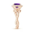 thumbnail image 3 of ANGARA Natural 1.7 Ct. Amethyst with Diamond Halo Ring in 14K Rose Gold for Women (Ring Size: 6), 3 of 10