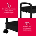 thumbnail image 5 of Carrito Auxiliar Organizador Almacenaje Multiusos 3 Niveles Negro, 5 of 5