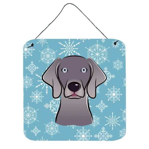 Caroline's Treasures BB1665DS66 Snowflake Weimaraner Wall or Door Hanging Prints, 6x6, multicolor
