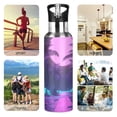 thumbnail image 7 of Yayeee 20oz Insulated Water Bottle Double Wall Stainless Steel with Flip Straw Lid, Pink Neon Road, 7 of 7