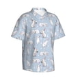 thumbnail image 2 of Balery Rabbit Is Eating Carrots Print Men's Hawaiian Shirts Short Sleeve Beach Shirt Relaxed Fit Vacation Button Down Shirts-Large, 2 of 9