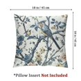 thumbnail image 4 of PIKWEEK Chinoiserie Pillow Covers Set of 2  Blue Birds Flowers Cotton Linen Decorative Throw Pillow Case Blue and White Square Cushion Cover for Bedroom Sofa Living Room Couch Chair Office White, 4 of 7