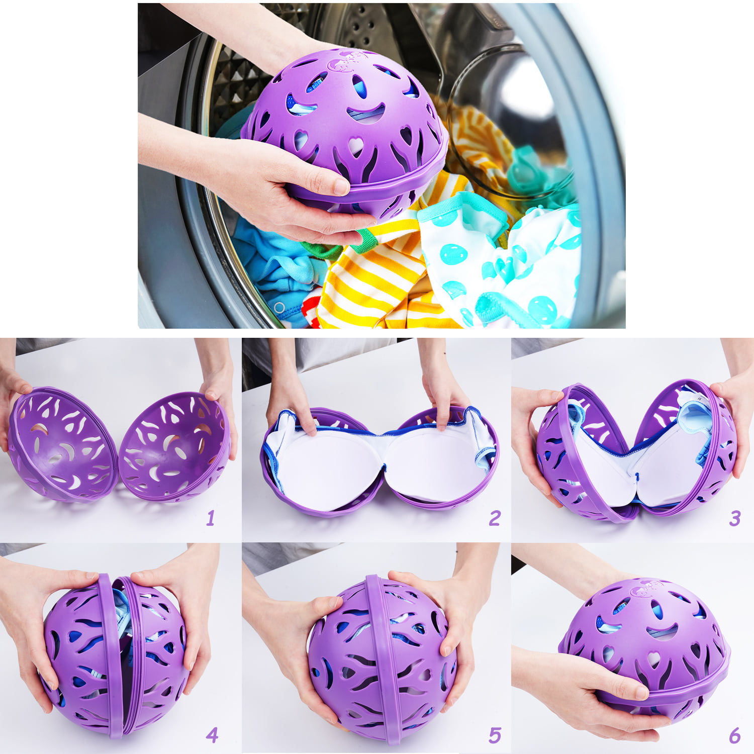 Bangcool Bra Wash Ball Creative Washing Ball Laundry Ball with Protective  Cover