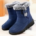 thumbnail image 6 of Willtoo Women's Pu Waterproof Snow Boots Winter Plus Velvet Non-Slip Warm Outdoor Ankle Boots Suitable For Light Camping Fur Lined Sneaker Blue, 6 of 6