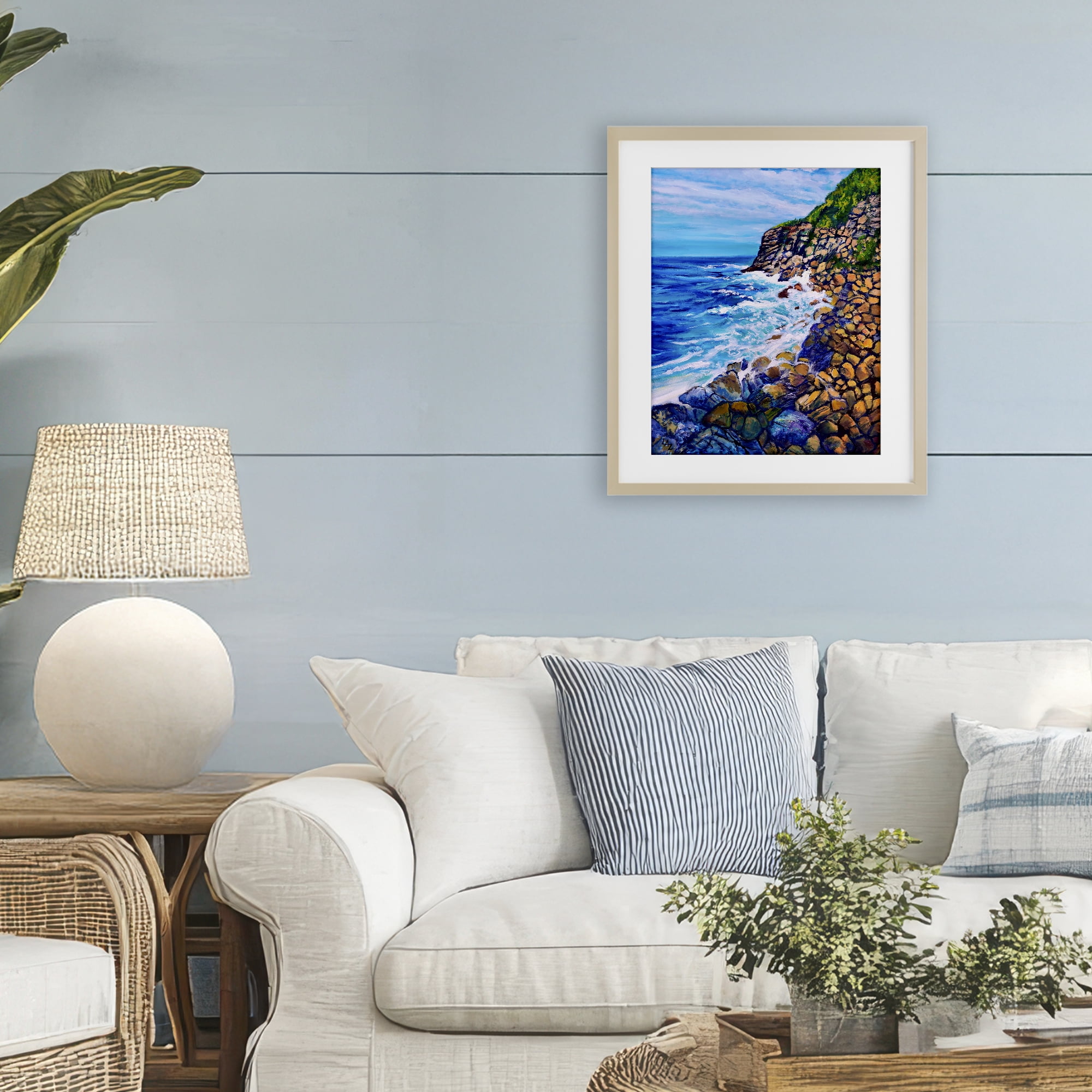 Stupell Industries Cliffside Ocean Spray Birch Framed Print Under Glass, design by Lee Ann Zirbes