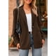 thumbnail image 2 of Blazer PRETTYGARDEN Mujer Chaqueta de Invierno de Pana Café XXL, 2 of 8