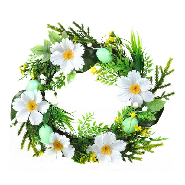 Spring Magnolia Wreath for Front Door, Artificial Summer Wreaths Green