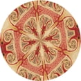 thumbnail image 1 of Ahgly Company Indoor Round Patterned Yellow Orange Area Rugs, 8' Round, 1 of 6